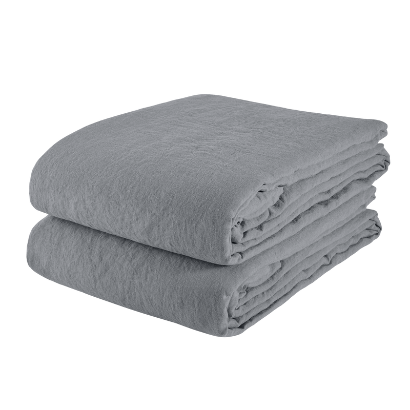 Linen Tablecloth Blue Grey- Couvaloup