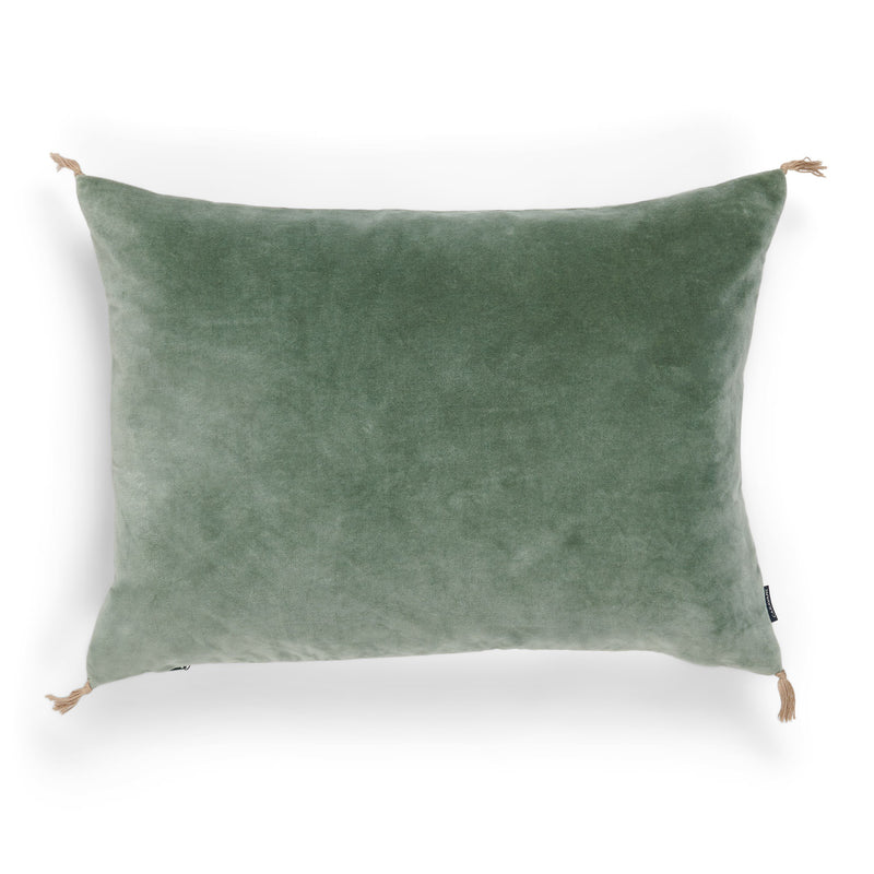 Cushion in greenblue velours 50x70