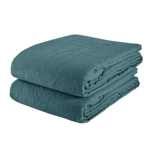 Washed Linen TableTablecloth Ocean Blue