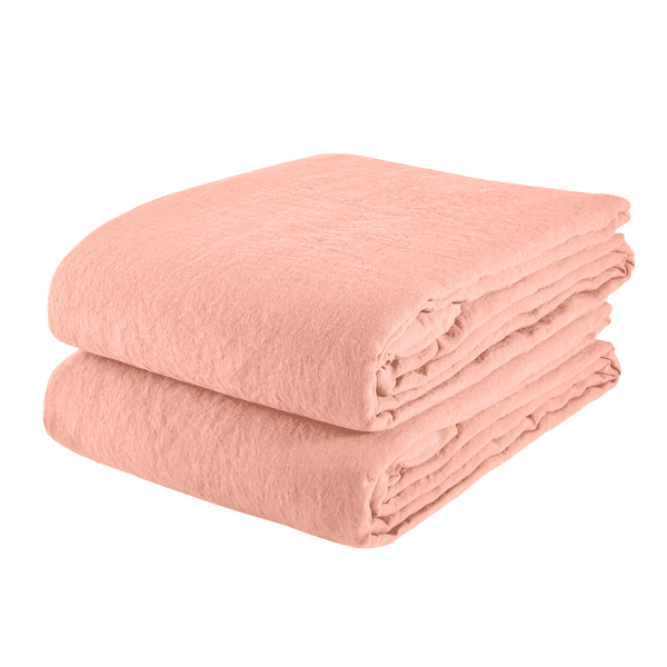 Washed Linen Tablecloth Peach