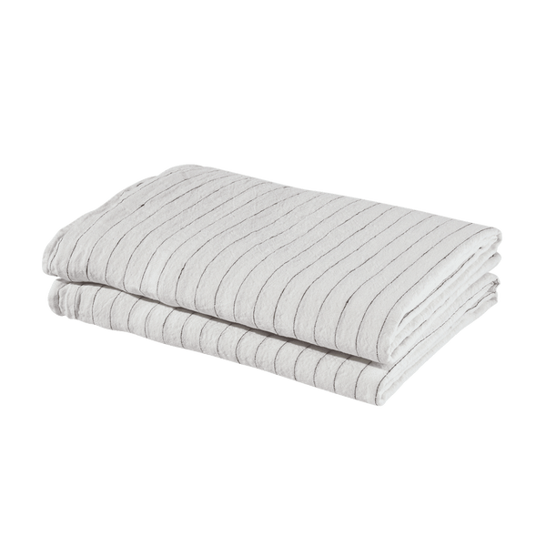 Washed Linen Tablecloth Tennis Stripe